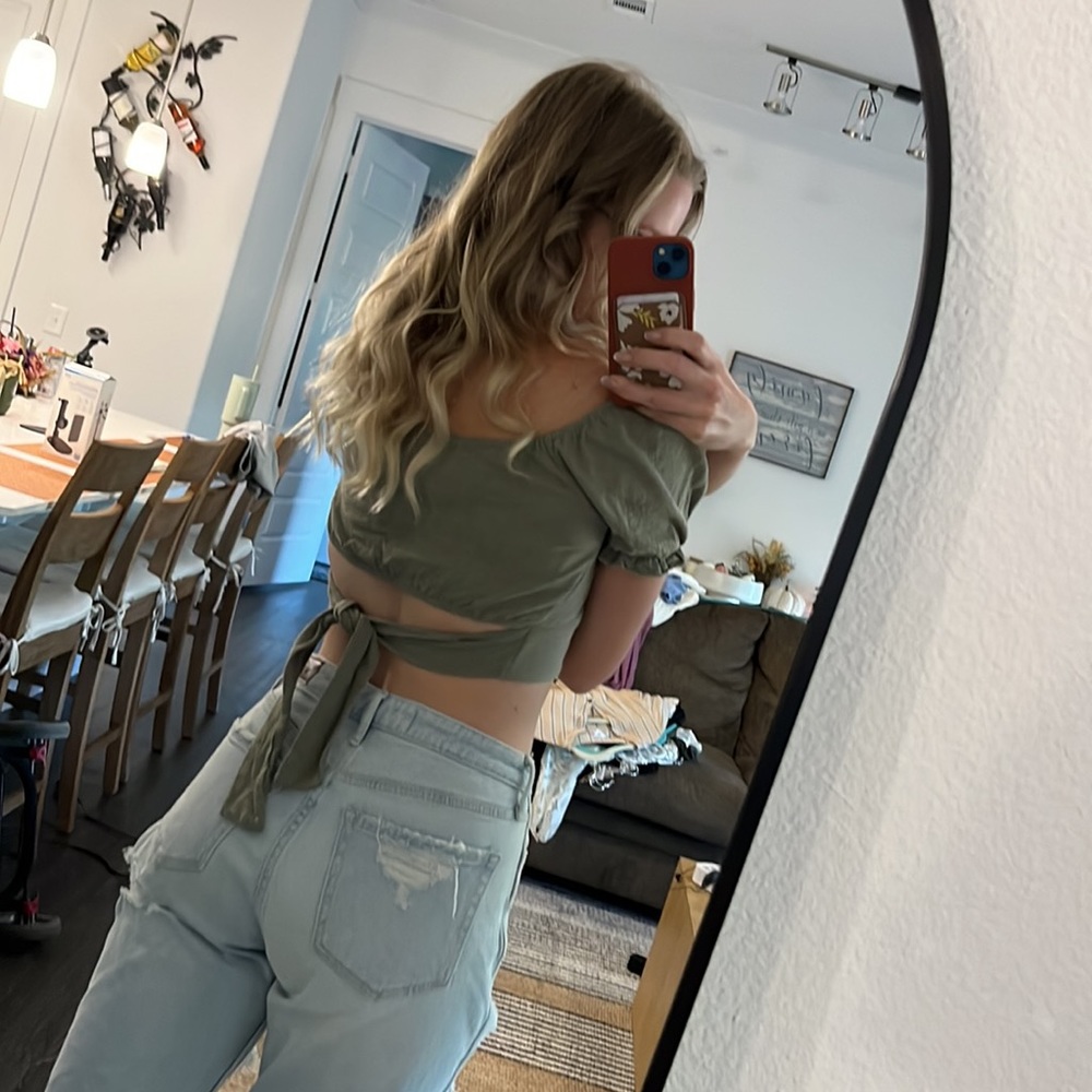 light green crop top